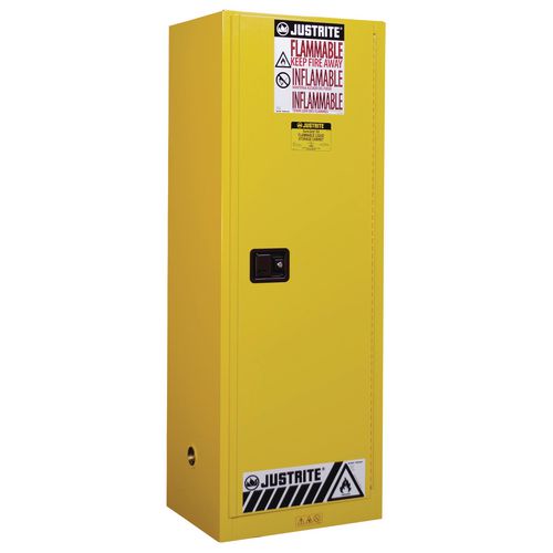 Justrite Slimline Safety Flammable Manual Close Storage Cabinet 94L HxWxD mm: 1651x590x457 Justrite Slimline Safety Flammable Manual Close Storage Cabinet 94L HxWxD mm: 1651x590x457