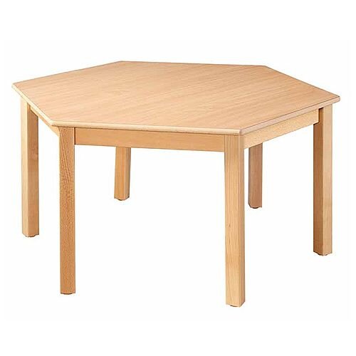 Hexagonal 1200mmDiameter Preschool Table Beech Natural 400mm High TC114000