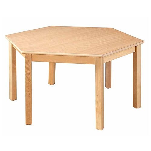 Hexagonal 120cm Diameter Preschool Table Beech Natural 53cm High TC115300 Hexagonal 120cm Diameter Preschool Table Beech Natural 53cm High TC115300
