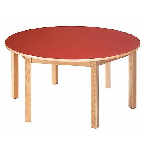Round Primary School Table Beech Red 120cm Diameter 64cm High Tc96402 Huntoffice Ireland Round Primary School Table Beech Red, Round School Table