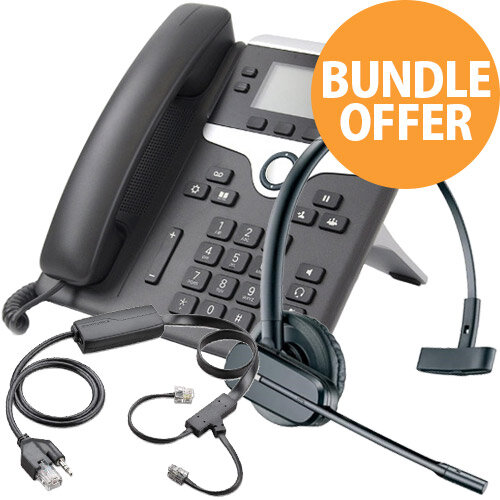 Cordless Office Telephone Bundle - Cisco 7841 IP - Poly CS540/A - EHS APC-43 Cable - Wireless Desktop Office Phone Kit