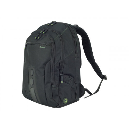 Targus EcoSpruce Backpack 15.6 inch (39.6cm) Notebook Carrying Backpack - Additional Compartments, Foam Padding, Shoulder Strap - Colour: Black