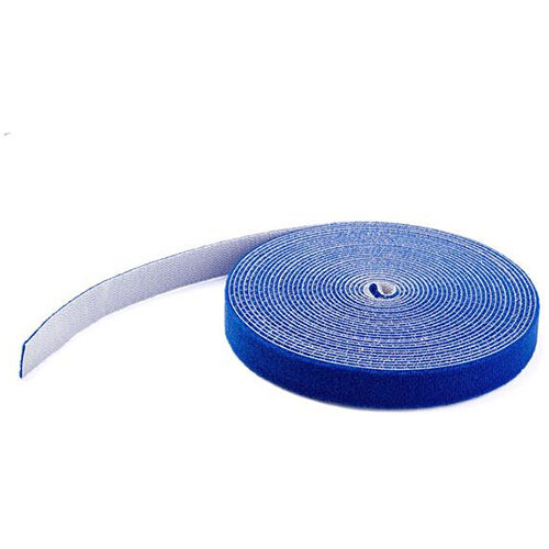 StarTech.com 25ft Hook and Loop Roll - Cut-to-Size Reusable Cable Ties - Bulk Industrial Wire Fastener Tape /Adjustable Fabric Wraps Blue / Resuable Self Gripping Cable Management Straps (HKLP25BL), Velcro strap cable tie, Fabric, Blue, REACH, 7.62 m, 19 