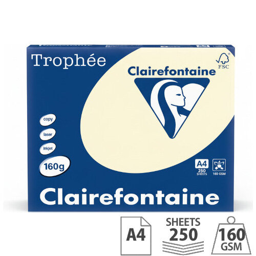 Trophee Ivory A4 Card 160gsm Pack of 250 Sheets