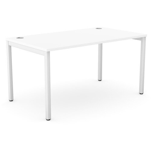 C-Sense Rectangular Single Desk with White Portal Top & White Leg W1400xD800xH725mm