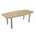 Ensemble Barrel Table - Cylindrical Legs Seats 6-8 People 2000x1000x720mm Fitted - 2 Part Drilled Cable Ports - Nebraska Top And Aluminium Metal Legs
