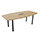 Ensemble Barrel Table - Cylindrical Legs Seats 6-8 People 2000x1000x720mm Fitted - 2 Part Drilled Cable Ports - Nebraska Top And Black Metal Legs