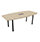 Ensemble Barrel Table - Cylindrical Legs Seats 6-8 People 2000x1000x720mm Fitted - 2 Part Drilled Cable Ports - Bleached Oak Top And Black Metal Legs