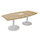 Ensemble Barrel Table - Trumpet Legs Seats 6-8 People 2000x1000x720mm Fitted - 2 Part Drilled Cable Ports - Nebraska Top And White Metal Legs