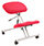 Ergonomic Posture Kneeling Chair Stool On Castors Seat Height Adjustment Silver Frame & Bergamot Cherry Fabric Seat