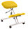Ergonomic Posture Kneeling Chair Stool On Castors Seat Height Adjustment Silver Frame & Senna Yellow Fabric Seat