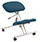 Ergonomic Posture Kneeling Chair Stool On Castors Seat Height Adjustment Silver Frame & Maringa Teal Fabric Seat