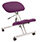 Ergonomic Posture Kneeling Chair Stool On Castors Seat Height Adjustment Silver Frame & Tansy Purple Fabric Seat