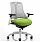 Flex Task Operator Office Chair White Frame White Back Swizzle Green Seat