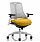 Flex Task Operator Office Chair White Frame White Back Sunset Yellow Seat