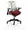 Flex Task Operator Office Chair Black Frame White Back Chilli Red Seat