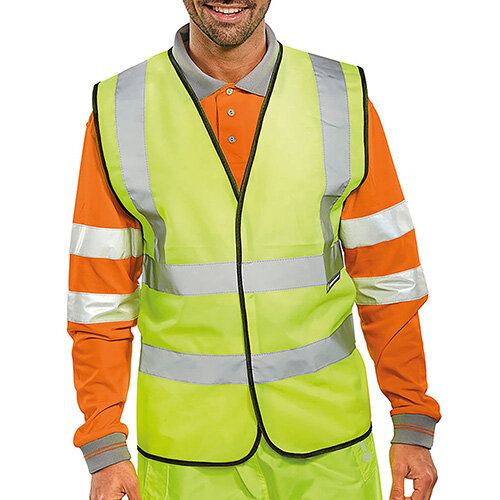 Proforce High Visibility Vest 2-Band Waistcoat Yellow Extra Large HV08YL480