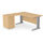 Radial Office Desk Left Hand With Silver Cable Managed Leg With 600mm Desk-High Pedestal W1600xD1600xH725mm Beech Komo