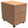 Mobile 3-Drawer Pedestal Beech  - Universal Storage Can Be Used Alone Or Accompany The Switch, Komo or Ashford Ranges