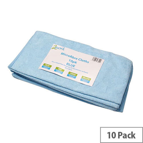 Blue Microfibre Cleaning Cloths Pack of 10LintFree Cloths for StreakFree Cleaning
