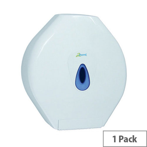 2Work Standard Jumbo Toilet Roll Plastic Dispenser White DS925E
