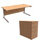 Office Desk Rectangular Silver Legs W1800mm With 800mm Deep Desk High Pedestal Beech Ashford