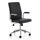 Ezra Executive Office Chair - Black Leather Seat & Back - Chrome Base - Fixed Padded Arms