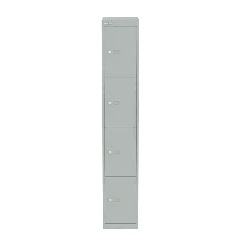 Bisley 4 Door Steel Locker Silver W305xD305xH1802mm 5 Year Warranty