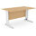 Cantilever Office Desk Rectangular With White Cable Managed Leg W1400xD800xH725mm Beech Komo