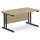 Office Desk Black Double Cantilever Twin Leg Straight Desk Width 1400mm Urban Oak Ashford