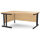 Ashford Black Metal Twin Leg Left Hand Crescent Beech Desk 1600mm
