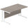 Core Office Rectangular Desk 1400mmX800mm Alaskan Grey Oak With Double Cantilever White Frame 