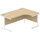 Core Right Hand Corner Office Desk - W1600xD1200xH730mm - Canadian Oak - Single Cantilever White Frame