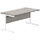 Core Office Rectangular Desk 1600mmX800mm Alaskan Grey Oak With Single Cantilever White Frame 
