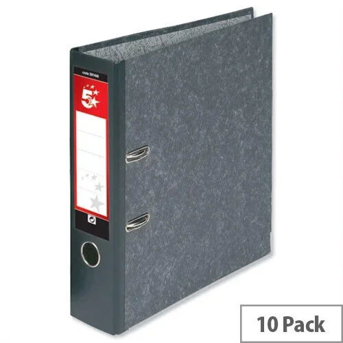 5 Star Office Lever Arch File 70mm A4 Cloudy Grey Pack of 10