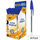 Bic Cristal Blue Medium Ballpoint Pens Clear Barrel Pack of 50 837360