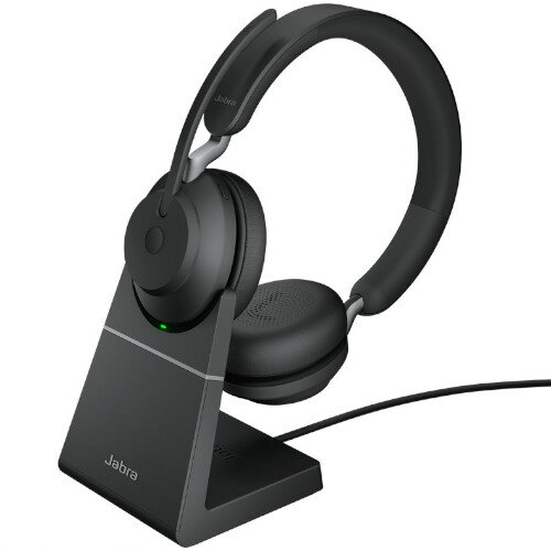 Jabra Evolve2 65 UC Wireless Over-the-head Stereo Headset - Supra-aural, Noise Cancelling Microphone - Link 380C Stand Included 