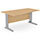 Komo Cantilever Wave Office Desk With Silver Cable Managed Leg Left Hand W1600xD1000-800xH725mm Beech