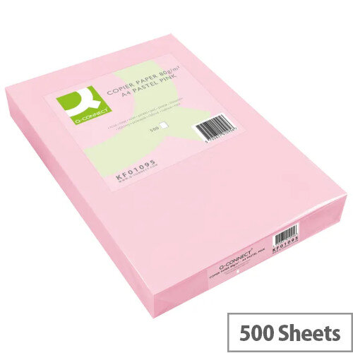 Q-Connect Pink A4 Copier Paper 80gsm Pack of 500 Sheets