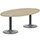 Kito W2000mmxD1200mm Urban Oak Oval Boardroom Table With Anthracite Double Cylinder Trumpet Base