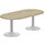 Kito W2000mmxD1000mm Urban Oak D-End Boardroom Table With Silver Double Cylinder Trumpet Base