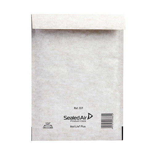 Sealed Air + Bubble Lined Postal Bag Size D1 180x260mm Oyster White (Pack of 100)