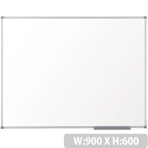 Nobo Basic Steel Whiteboard Magnetic Fixings Included W900xH600mm White Ref 1905210