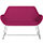 Fan 2 Seater Sofa with Cantilever Legs Pink Sprint Fabric Seat & Chrome Base with Felt Glides for Hard Floors - Perfect Seating Solution for Breakout & Reception Areas