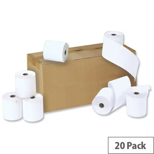 Credit Card Rolls Thermal 1-ply 57x55x12.7mm Length 37m - Paper Thermal Rolls - Colour: White - TH352 (Pack of 20)