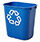 Rubbermaid 12.9L Rectangular Waste Basket Blue