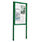 Green A2 (4Xa4) Size Portrait Tradition Outdoor Noticeboard On Posts