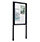 Black A2 (4Xa4) Size Portrait Tradition Outdoor Noticeboard On Posts