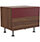 Soreno 2 Drawer Pedestal American Walnut with Wine Red Drawers