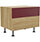 Soreno 2 Drawer Pedestal Natural Oak with Wine Red Drawers